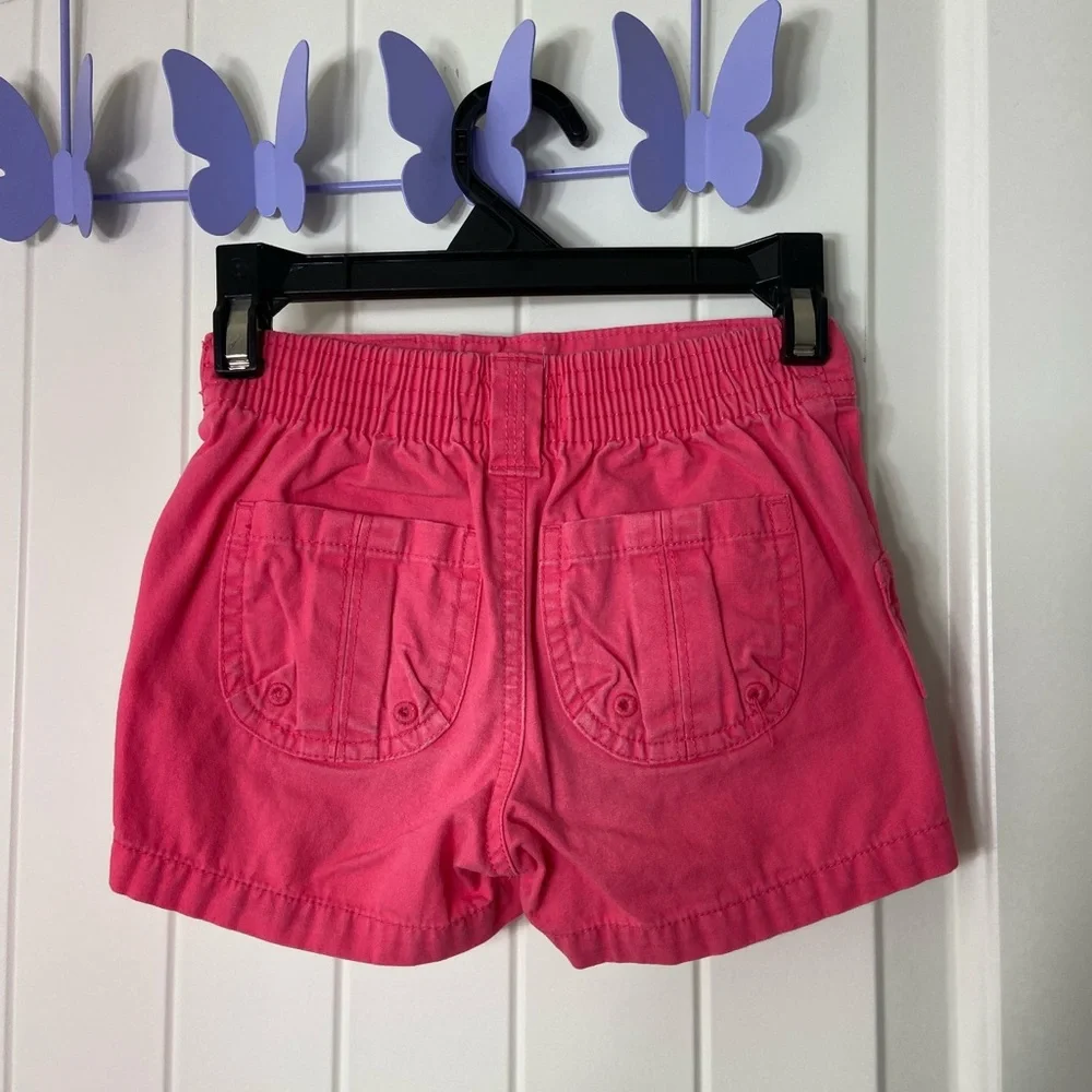EUC Oshkosh B’gosh toddler girl’s pink floral embroidered elastic‎ summer shorts